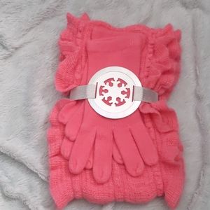 NY&C scarf and gloves set Pink